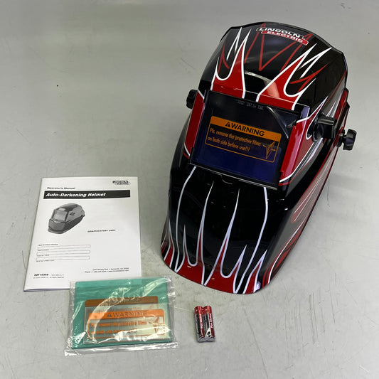 LINCOLN ELECTRIC Red Fierce Welding Helmet 7-13 Shade Red/Black K3063-1