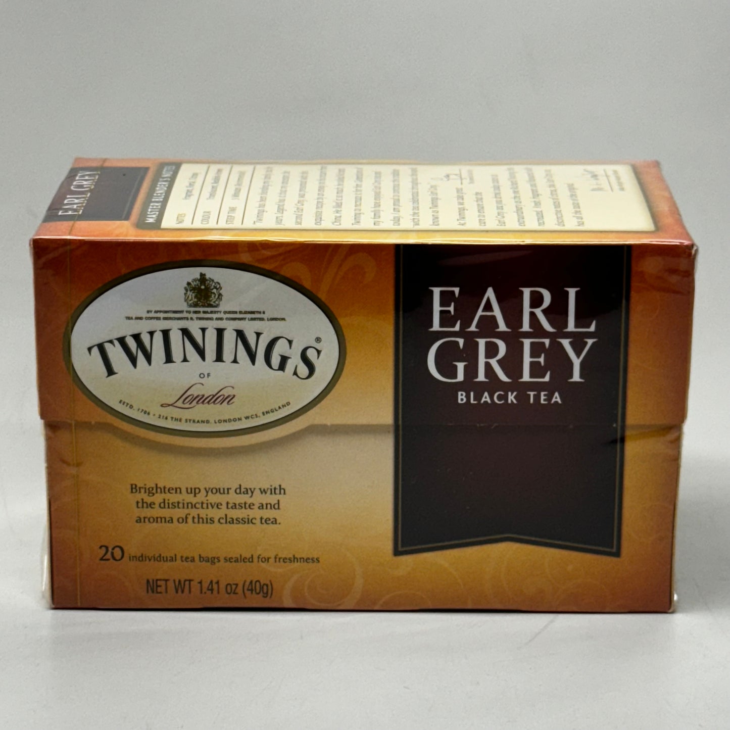 TWININGS of London (6 PACK) EARL GREY Black Tea 20 Bags per box 15346 Exp 4/25