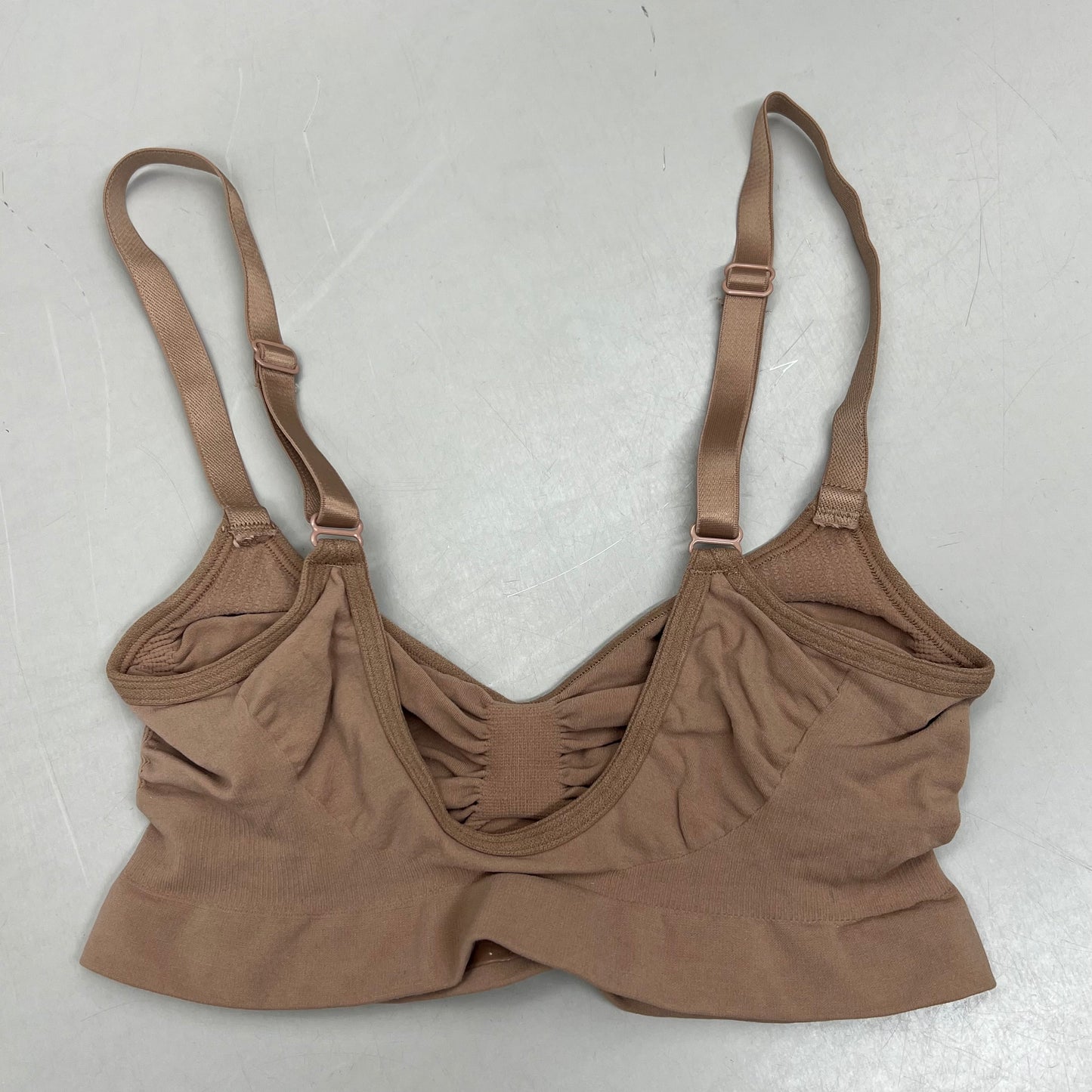 SKIMS Strong Support Seamless Bralette Pique Stitching Women's Sz L Sienna