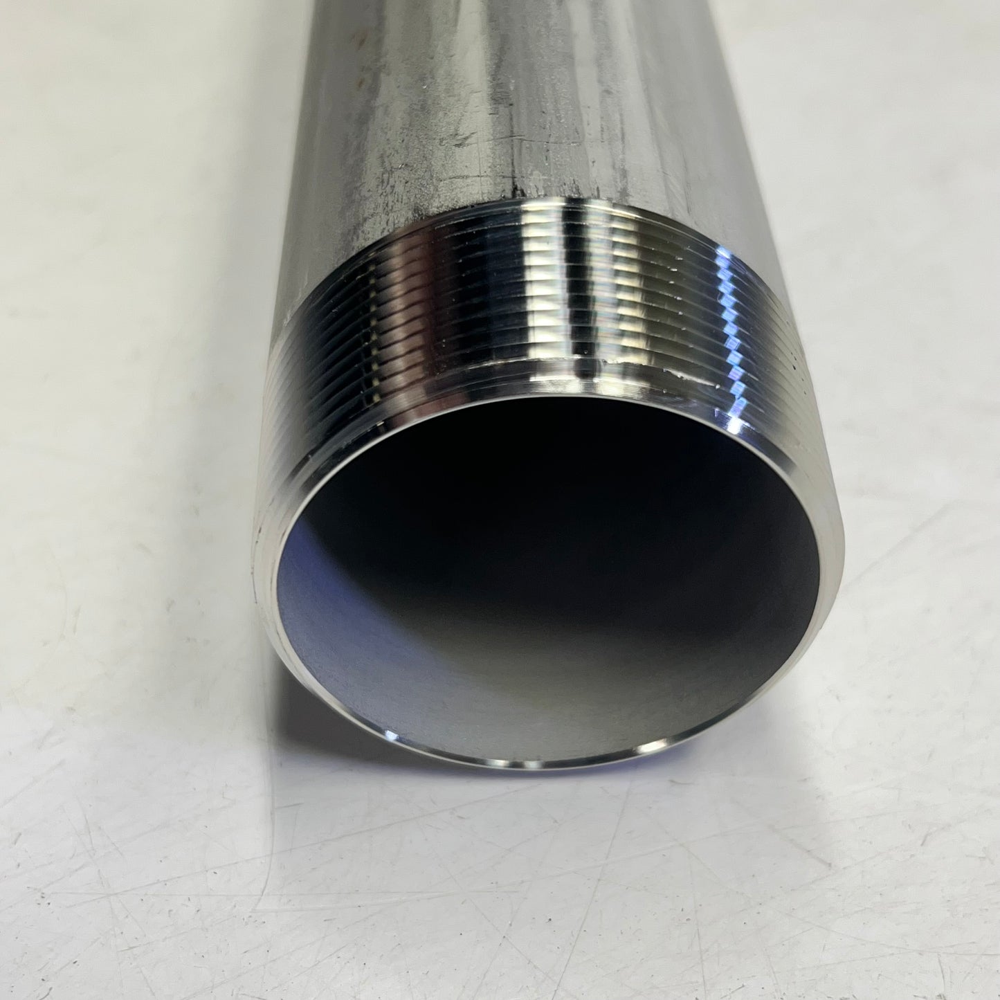 SERVICE METAL 316/l Stainless Steel Pipe Threaded Ends 2"x12" 2.38" ID  Silver