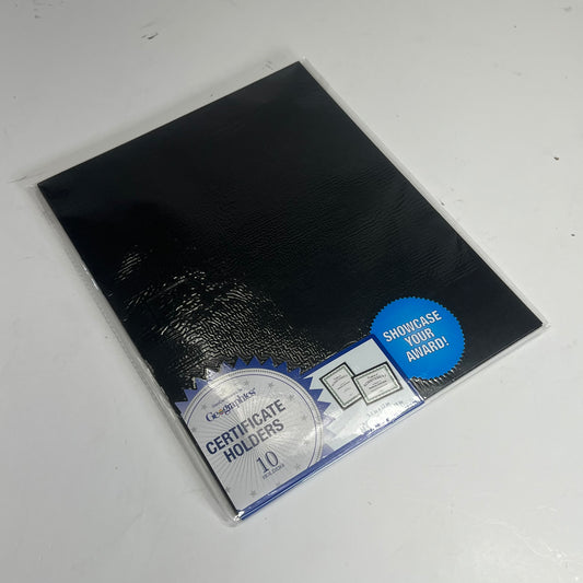 GEOGRAPHICS (10 PACK) Letter Recycled Certificate Holder 9.5"x12" Black 47836