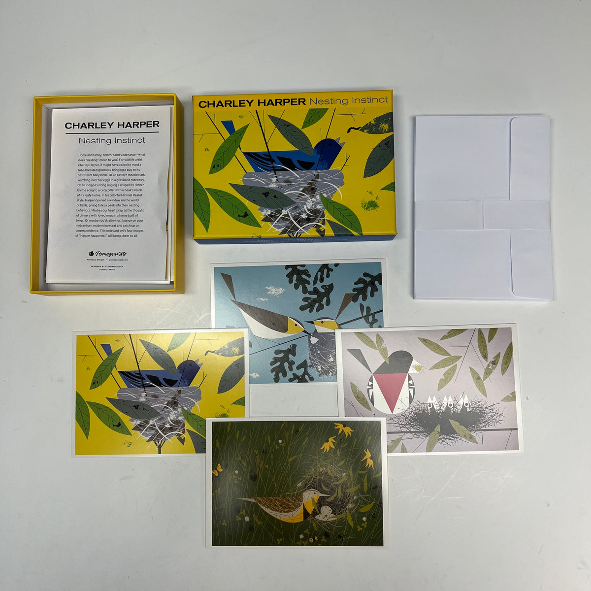 POMEGRANATE (20 PACK) Charley Harper Nesting Instinct Notecards W/ Envelope 4x6"