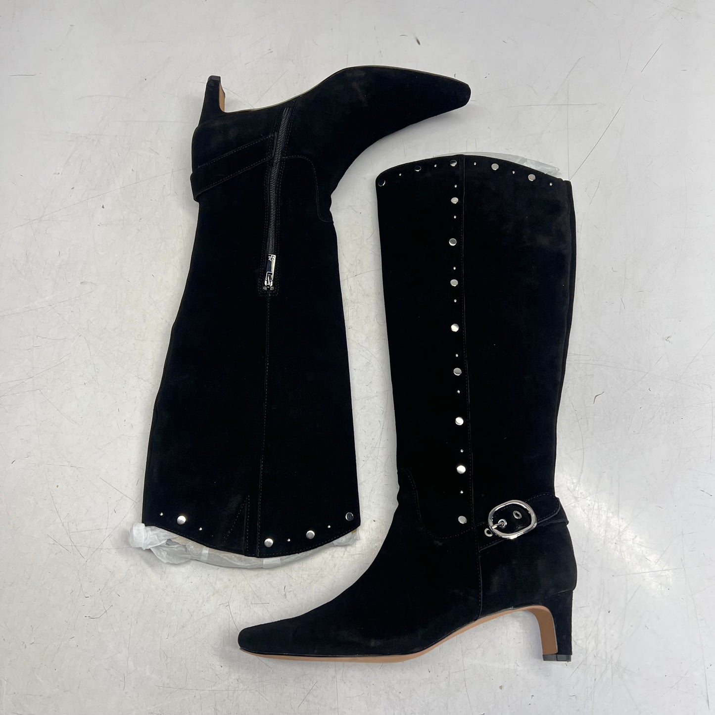 SPLENDID Jack Studs Suede Western Edge Tall Boots  Women's Sz 10 Black SD5JSD01