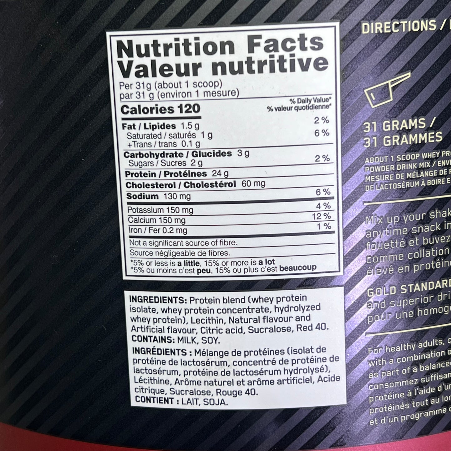 OPTIMUM NUTRITION 100% Whey Protein Powder Delicious Strawberry 4.98 lbs BB 01/27