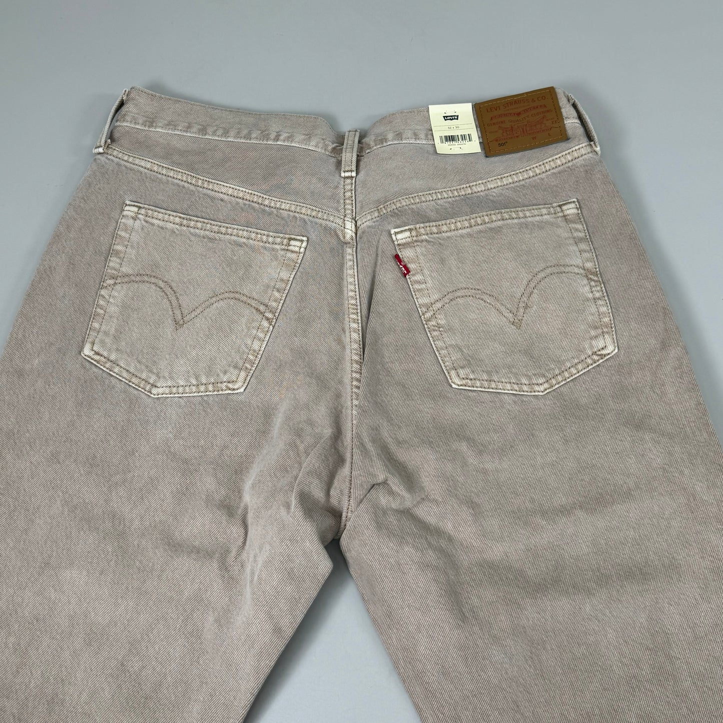 LEVIS 501 Original High Rise Straight Leg Jeans Women's Sz 32x30 Tan 125010525