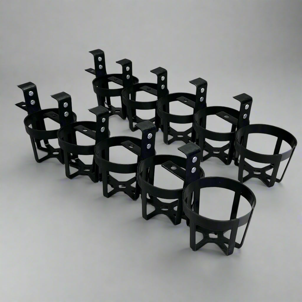 ZA@ (10 PACK) Plastic Drink Holder Sz 5" H x 4" D, Black A
