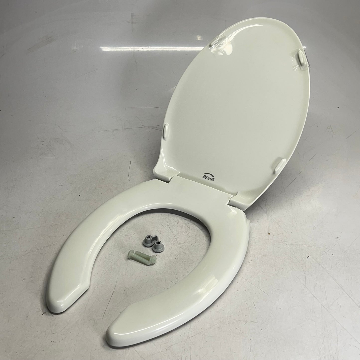 BEMIS Heavy Duty Toilet Seat Elongated  5.5" Bolt Spread 18.5" L White 2P891