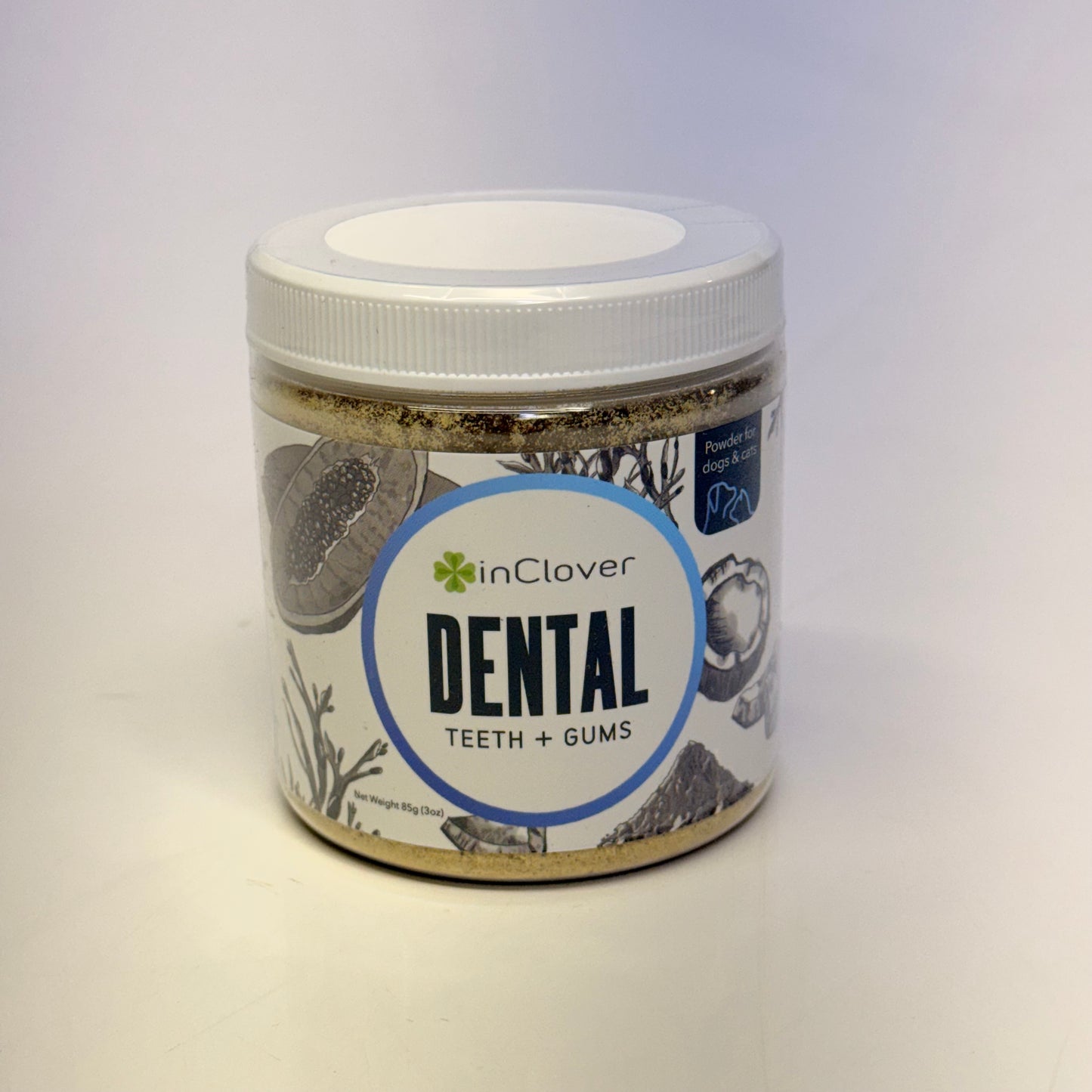 INCLOVER Dental Teeth+ Gums Powder Supplement for Dogs & Cats 3 oz BB 10/28