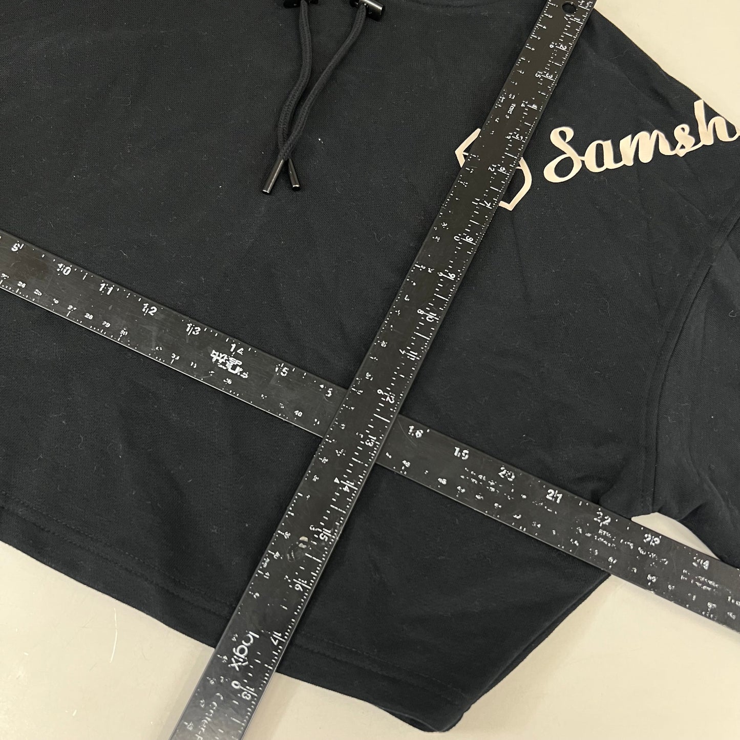 SAMSHIELD Equestrian Hooded Sweatshirt w/Sleeve Logo Women's Sz S Black