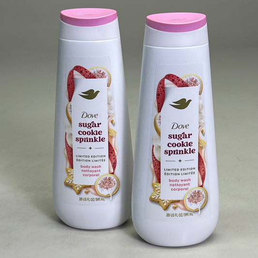 DOVE (2 PACK) Limited Edition Sugar Cookie Sprinkle Body Wash 20 fl oz