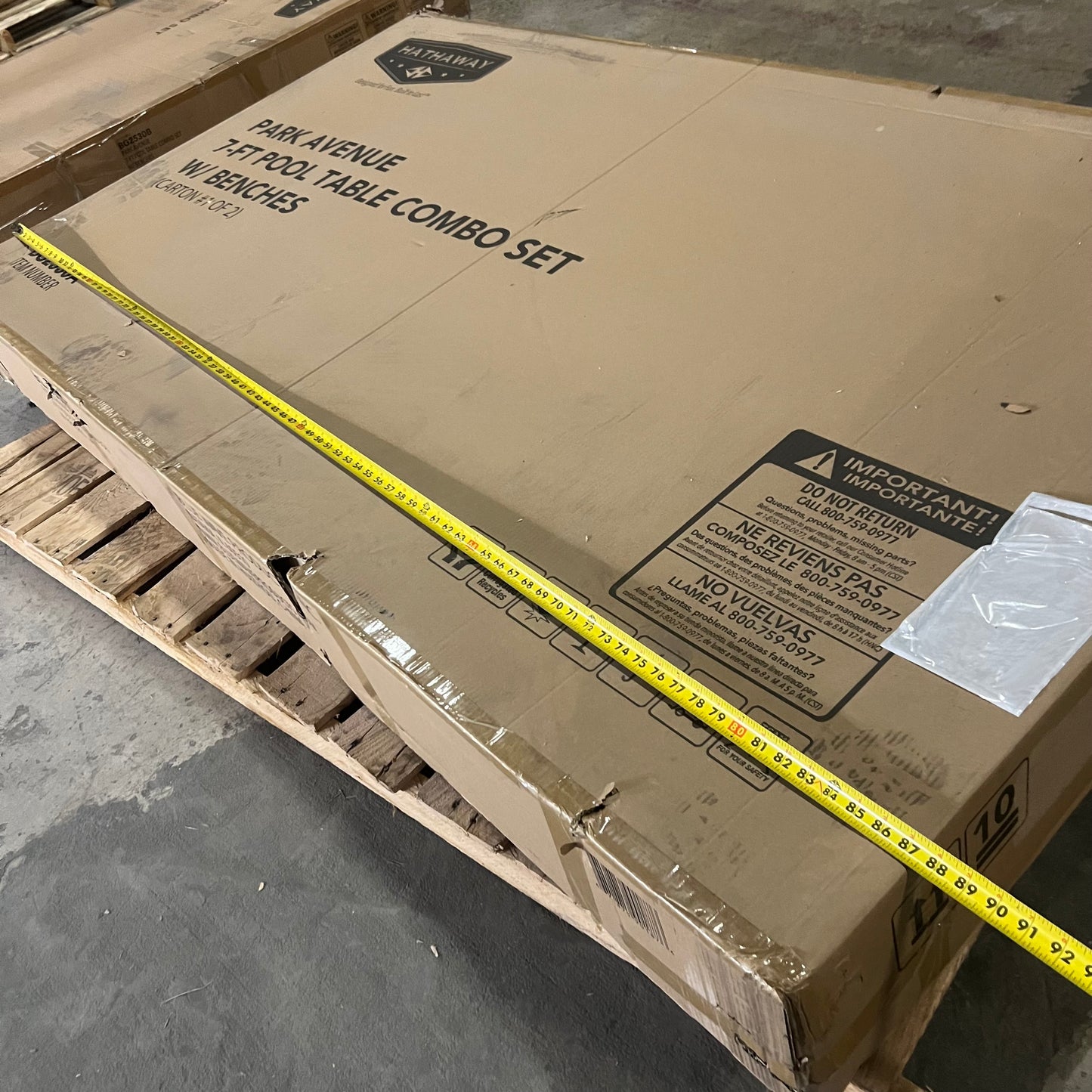 HATHAWAY Park Avenue 7 ft. Pool Table Combo Set With Benches BG2530A/BG2530B