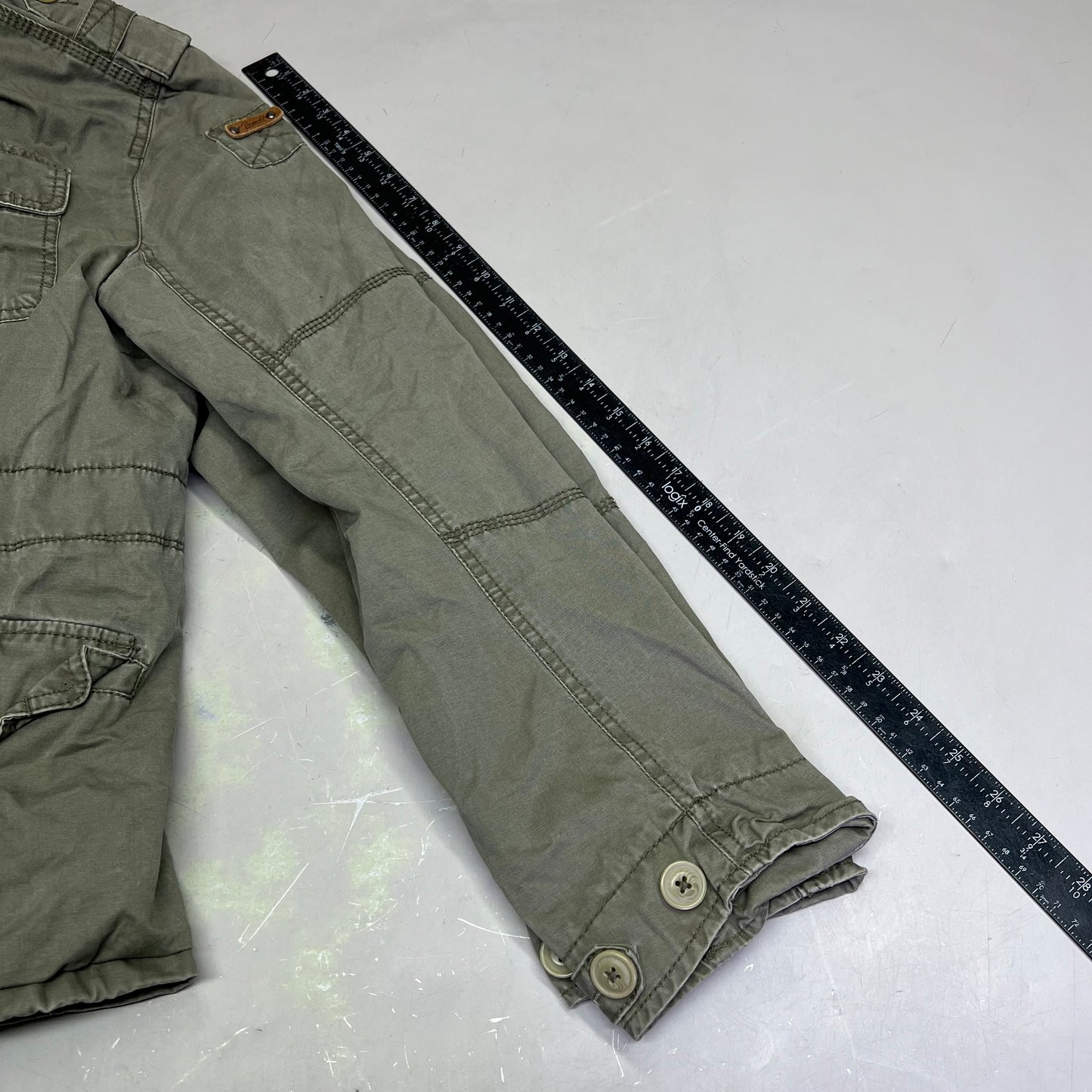 BRANDIT Military Jacket Vintage Cotton Inside & Out Men's Sz M Vintage Green