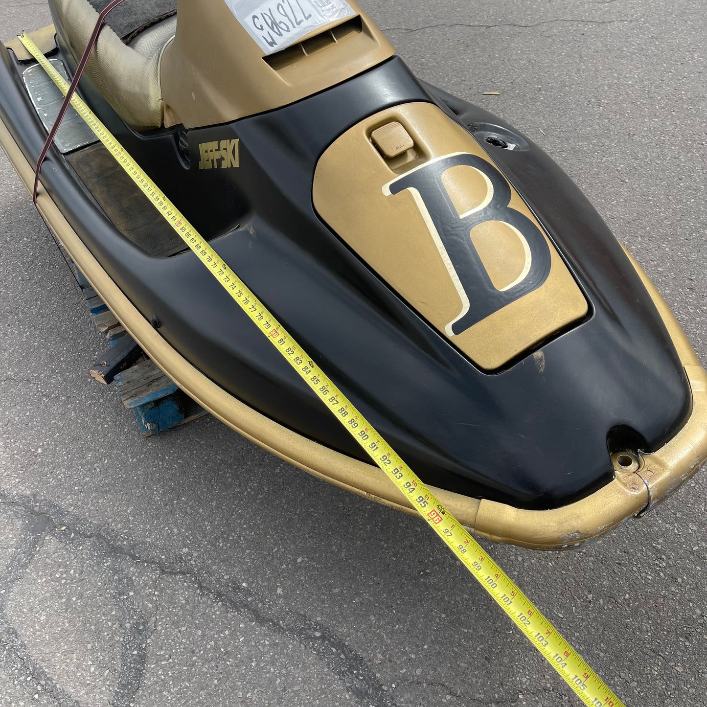 Z@ KAWASAKI Personal Watercraft (Waverunner/Jet Ski/Sea-Doo) Black & Gold w/ Custom "Jeff-Ski" Print (AS-IS)