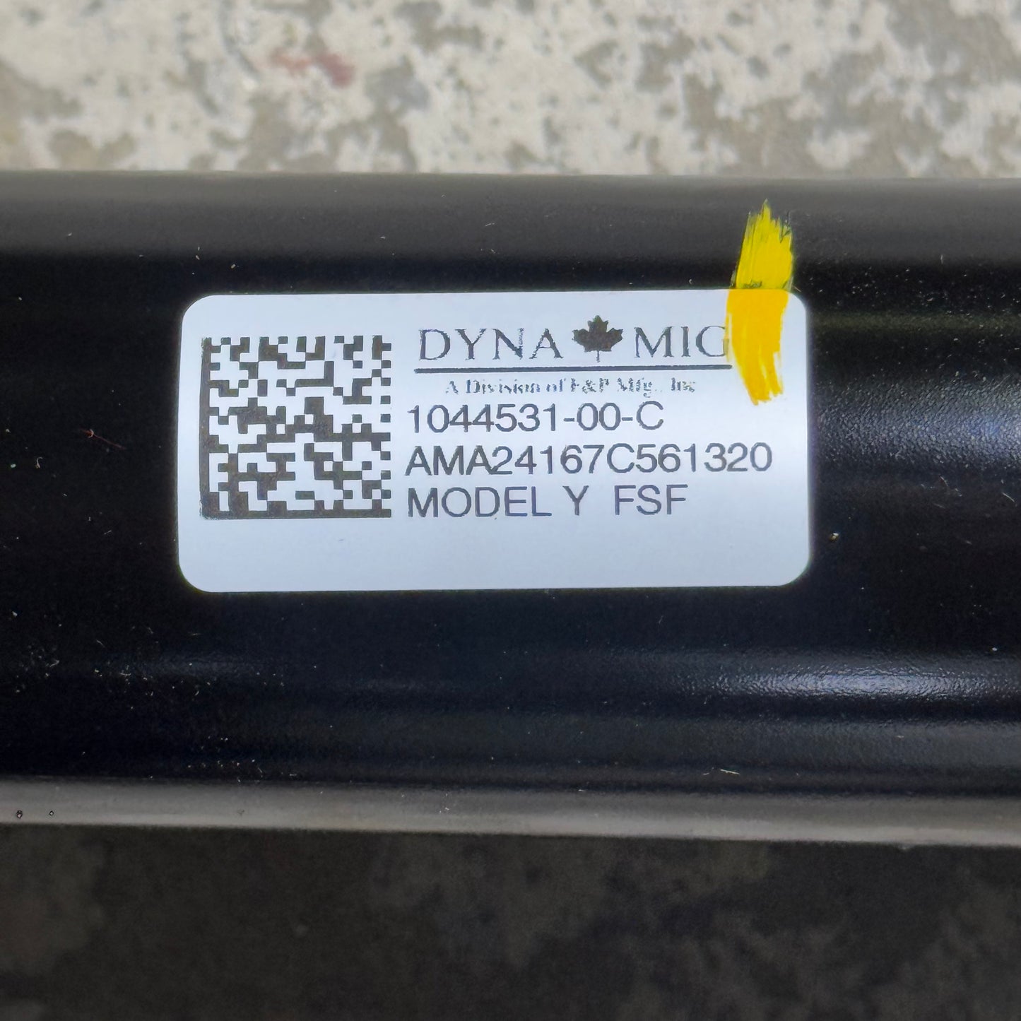 DYNA-MIG 1 Front Subframe Assembly Sz 44” L x 30” H Black Y FSF