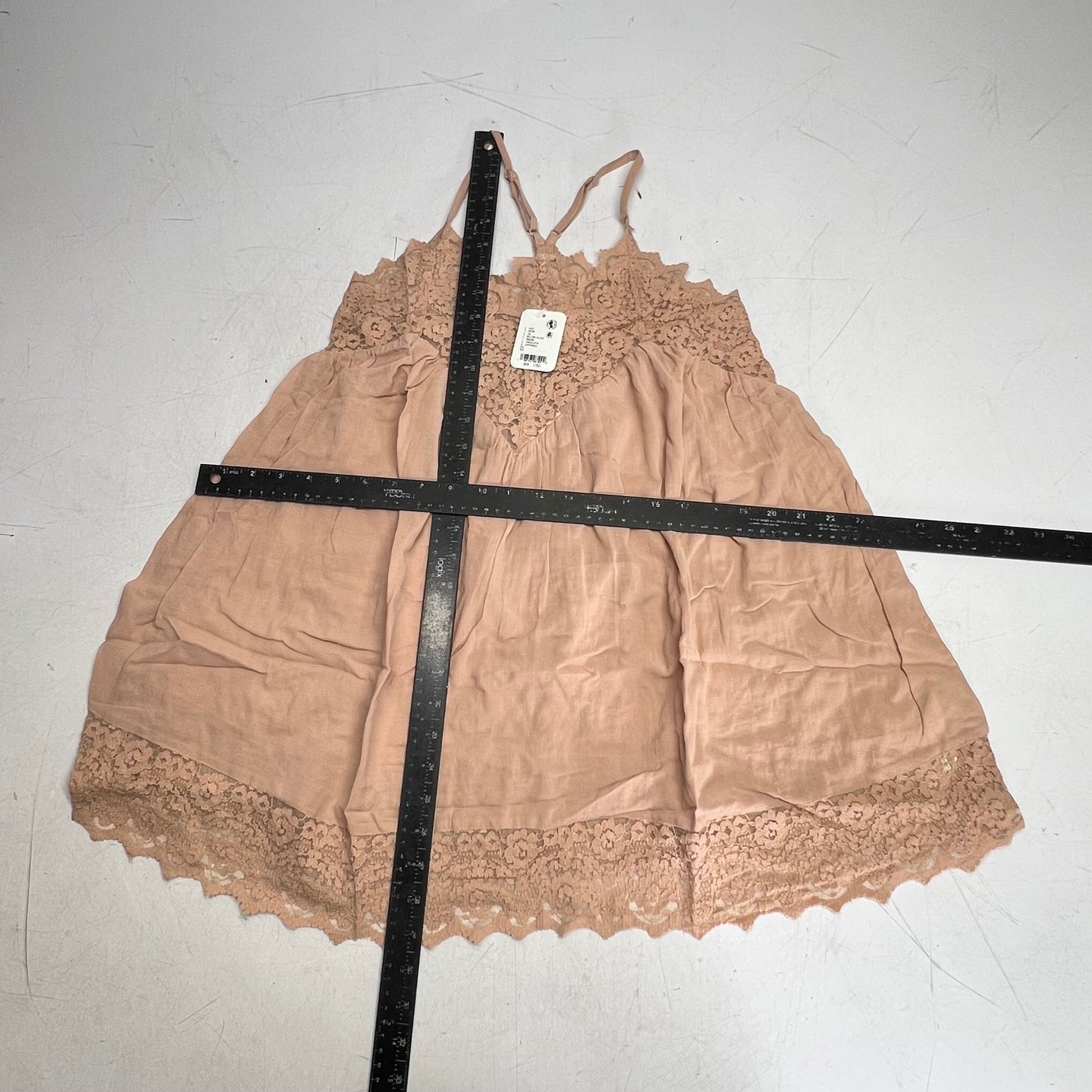 FREE PEOPLE Fiona Lace Trim Slip Dress Women's Sz XS Blush Sand 102276042