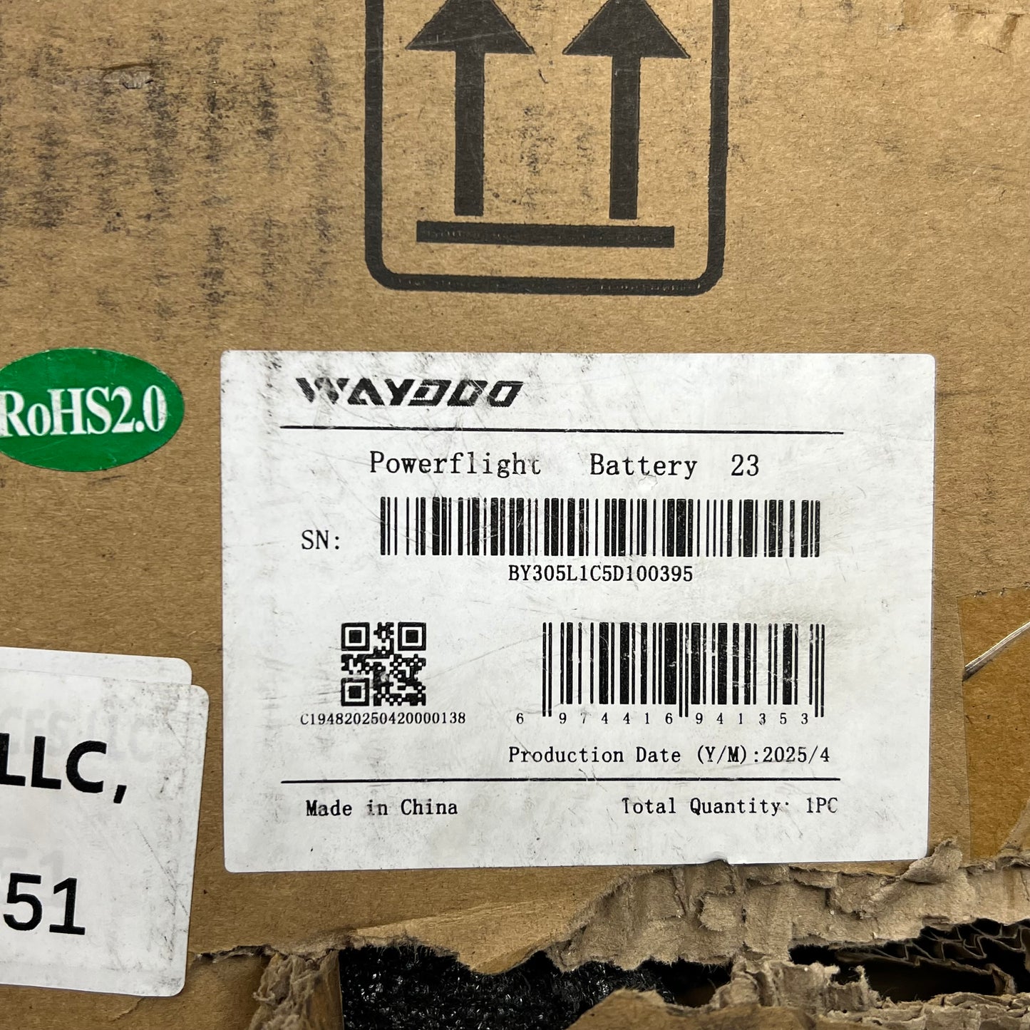 WAYDOO Flyer Evo Powerflight High Performance Lithium Ion Battery  UN3480