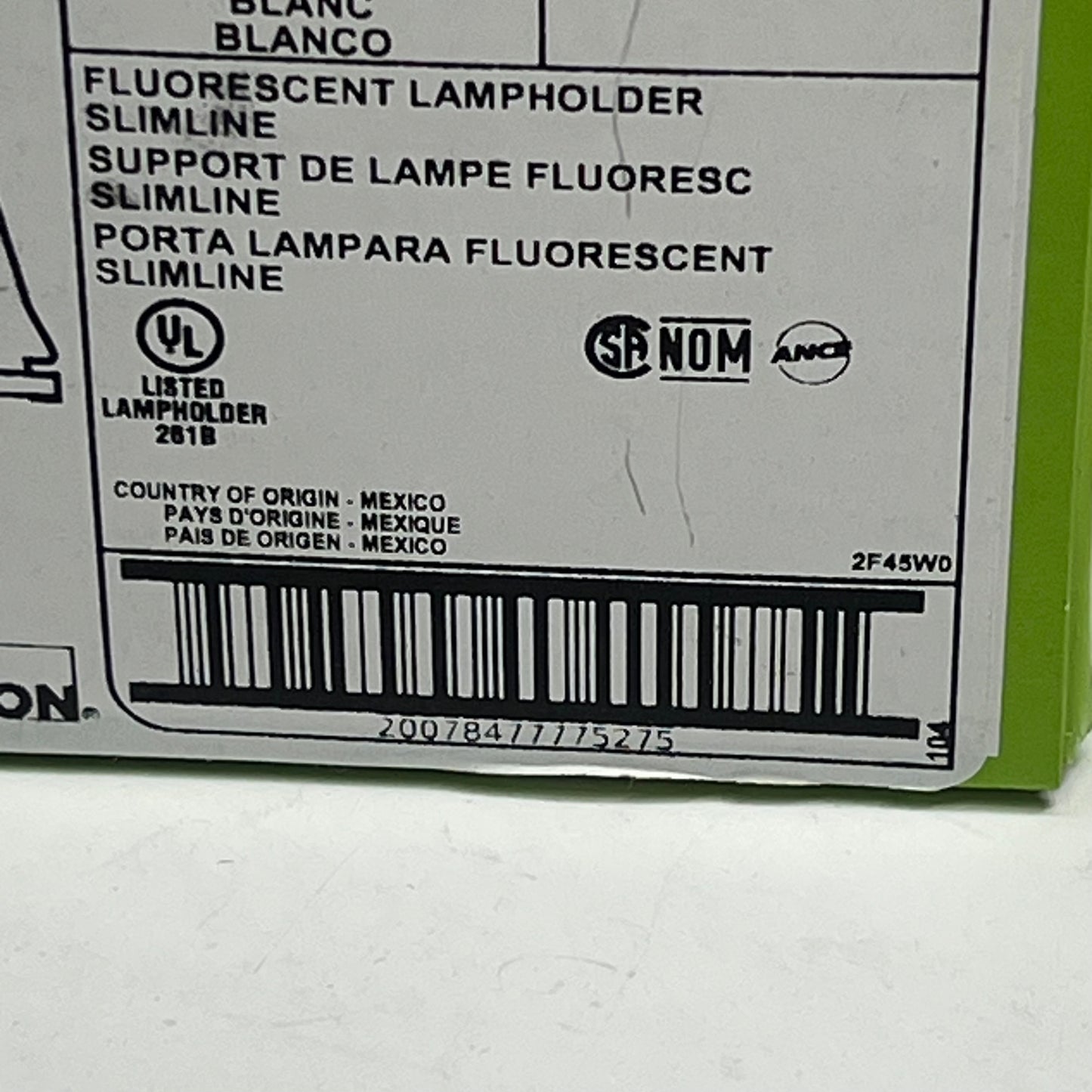 LEVITON (10 PACK) Slimline Base Single Pin Standard Florescent Lampholder 2537