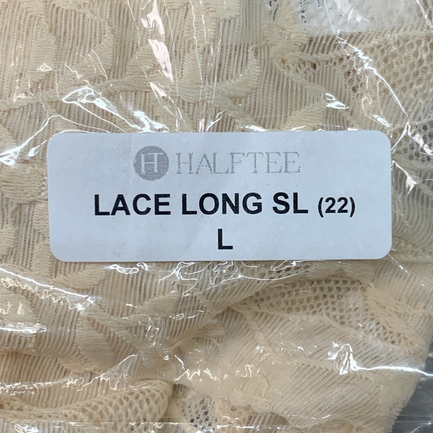 HALFTEE Full Lace Long Sleeve Nylon & Spandex Blend Floral Creme L (22)