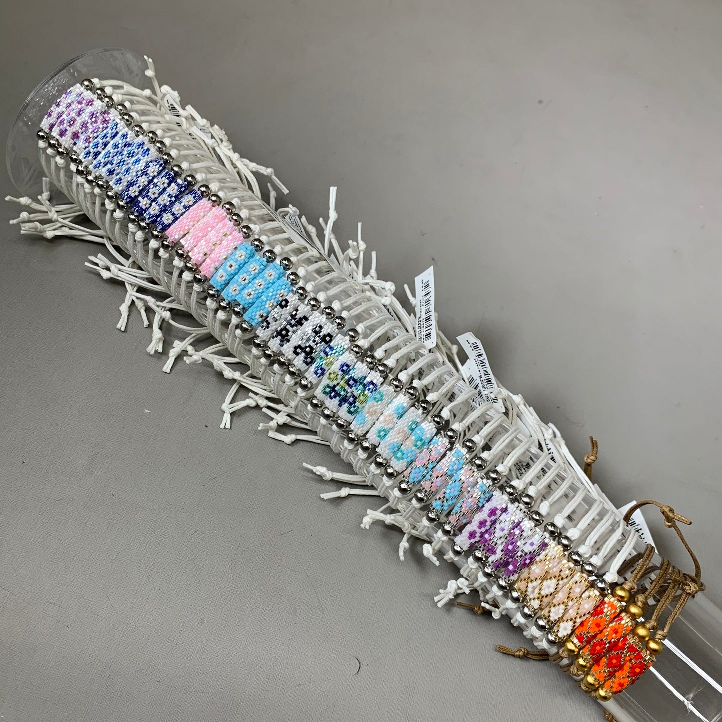 ZA@ UNKOWN BRAND (60 PACK) Miyuki Bead Adjustable Bracelets W/ Display Assorted Designs  16472 A