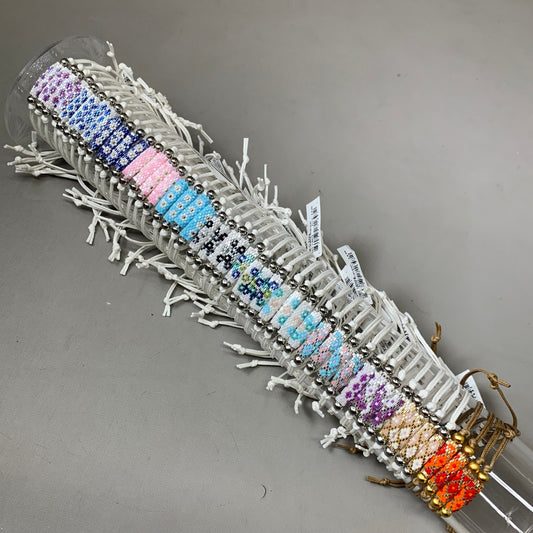 ZA@ UNKOWN BRAND (60 PACK) Miyuki Bead Adjustable Bracelets W/ Display Assorted Designs  16472 A