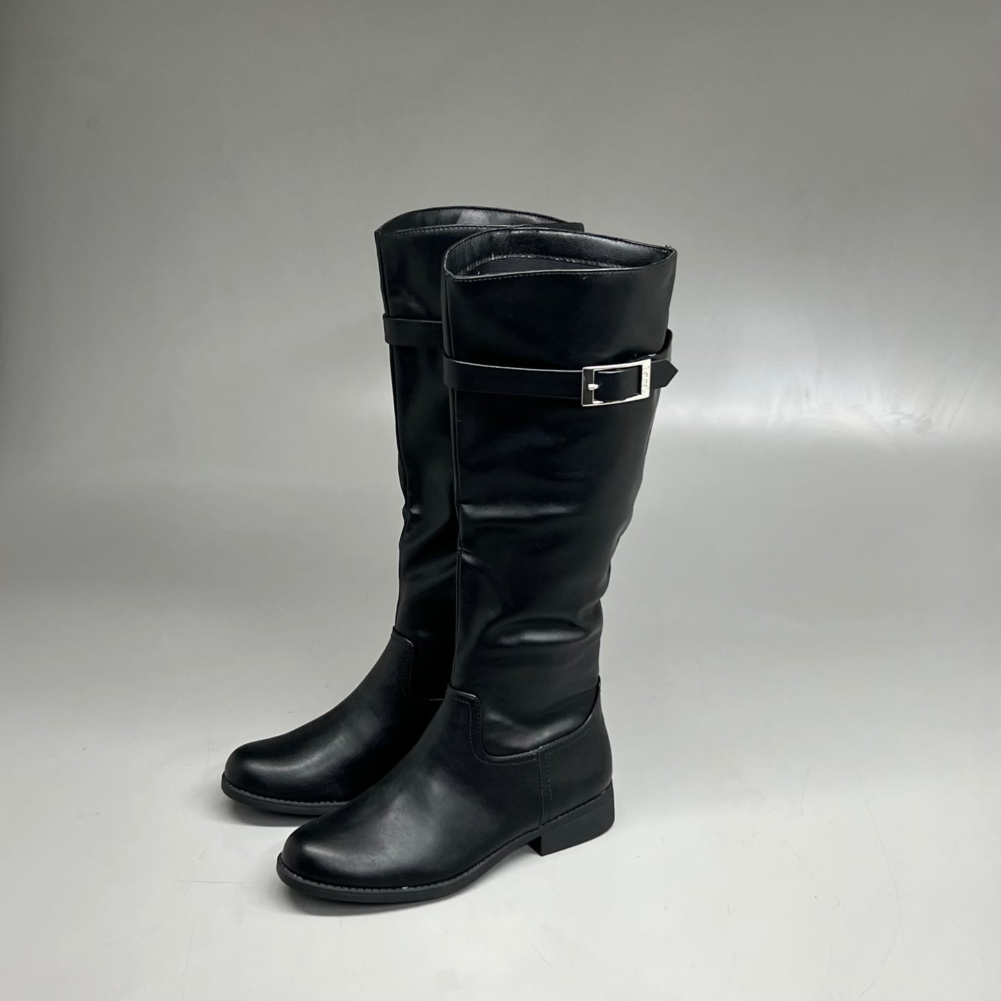 CHAPS Alda Style Riding Boots Faux Leather Women's Sz 7.5 M Black