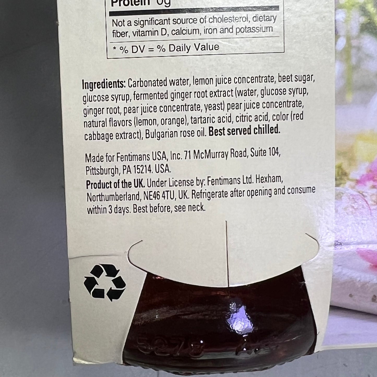 ZA@ ZA@ FENTIMANS (4 PACK) Botanically Brewed Rose Lemonade In Glass Bottles 9.3 Fl Oz