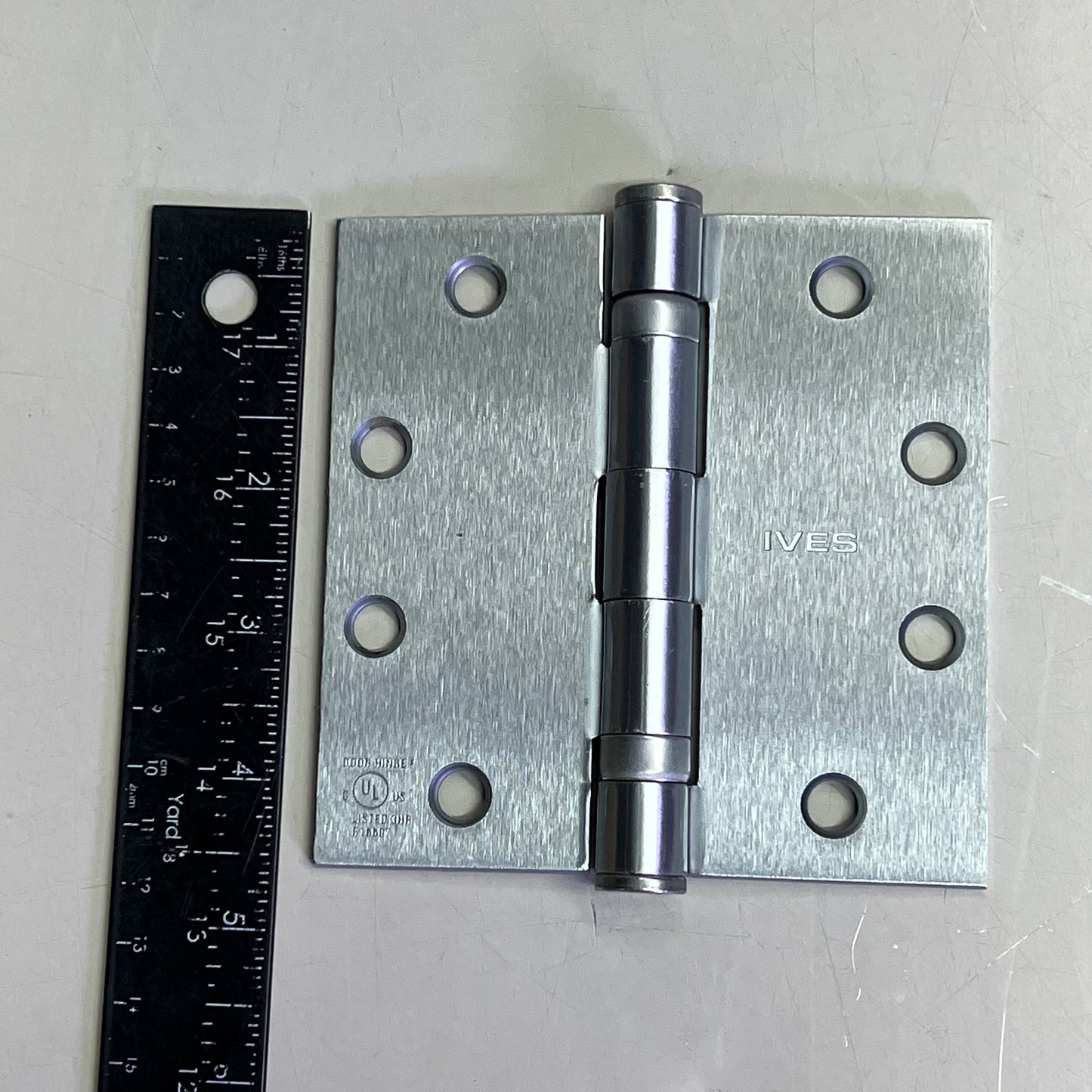 ZA@ IVES (3 PACK) Ball Bearing Hinges w/ Hardware 4.5″ x 4.5″ Satin Chrome  HINGE 323