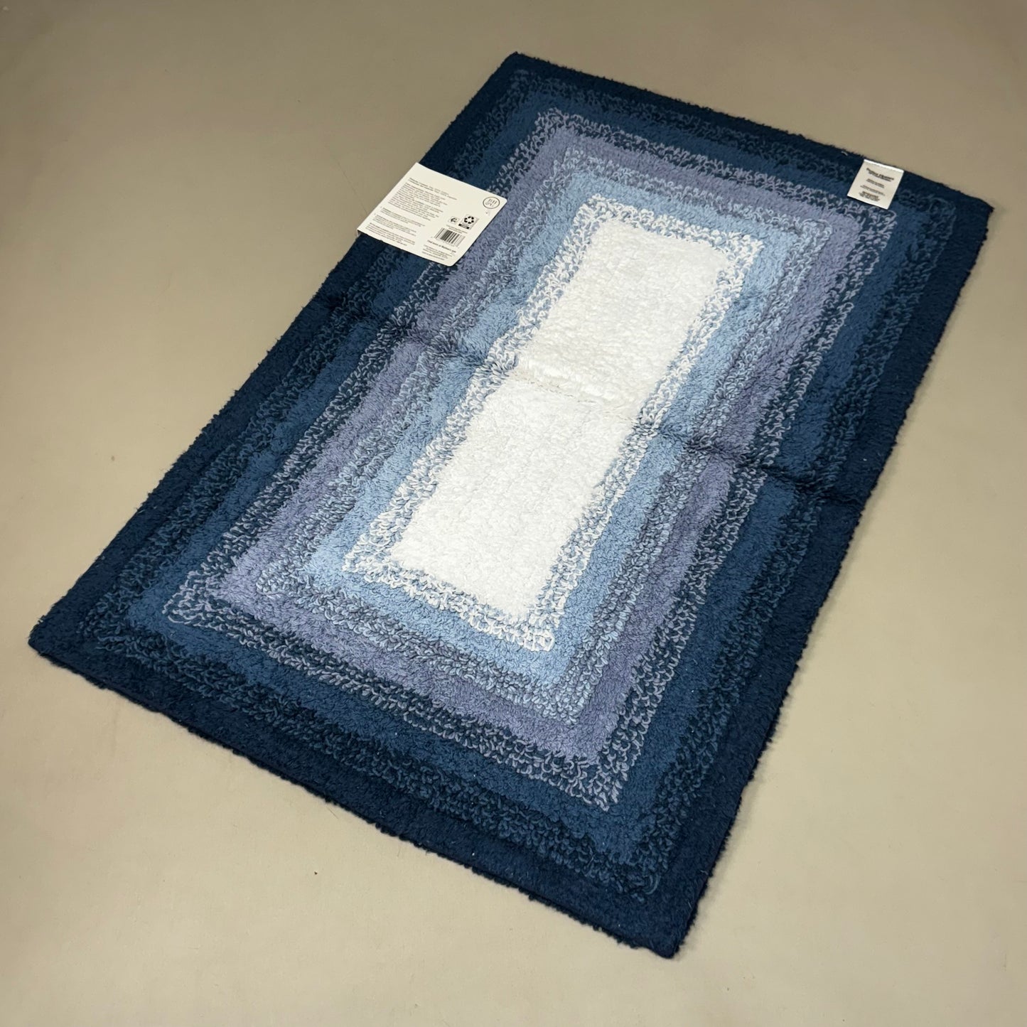 BETTER HOMES & GARDEN (2 PACK) Cotton Reversible Bath Rug 20X30" Ombre Blue