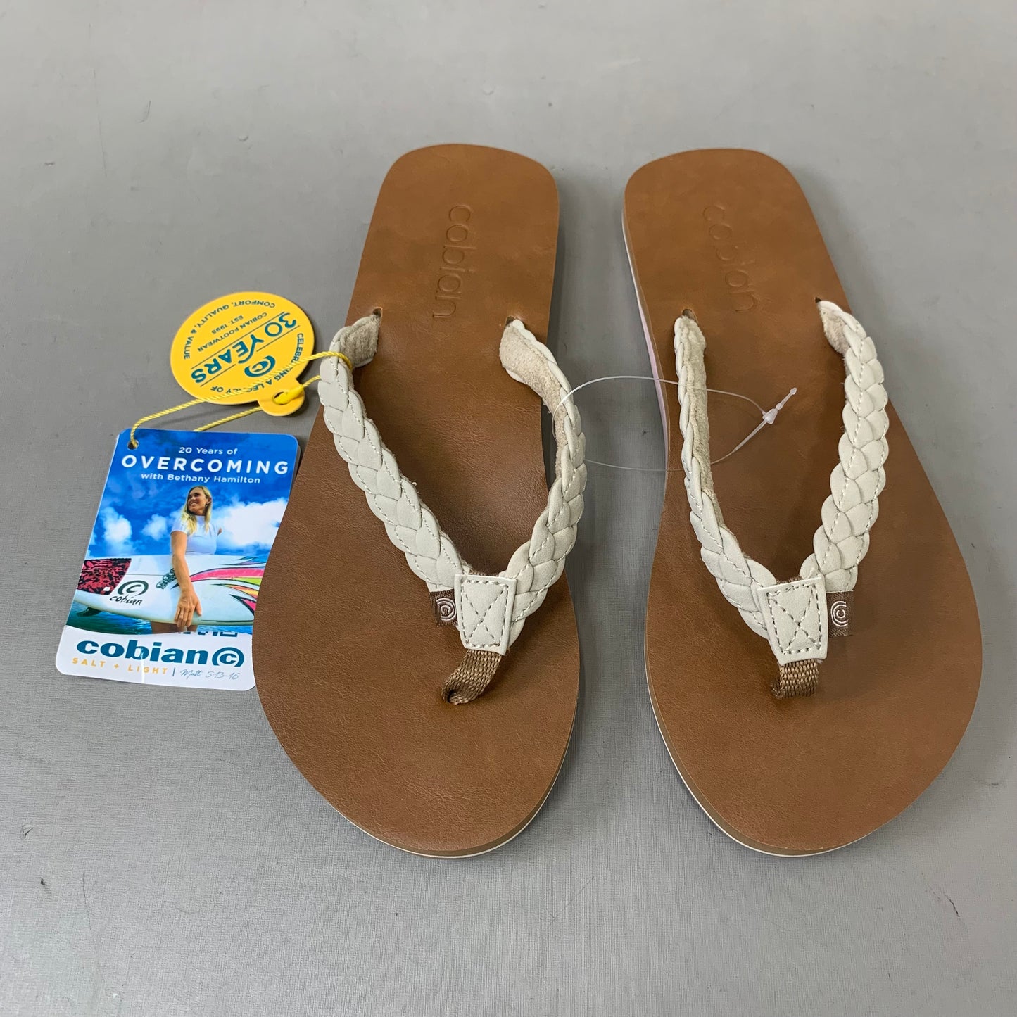 COBIAN Braided Pacifica Sandals Women's SZ 7, EU 37 Cream BBP23-110-7