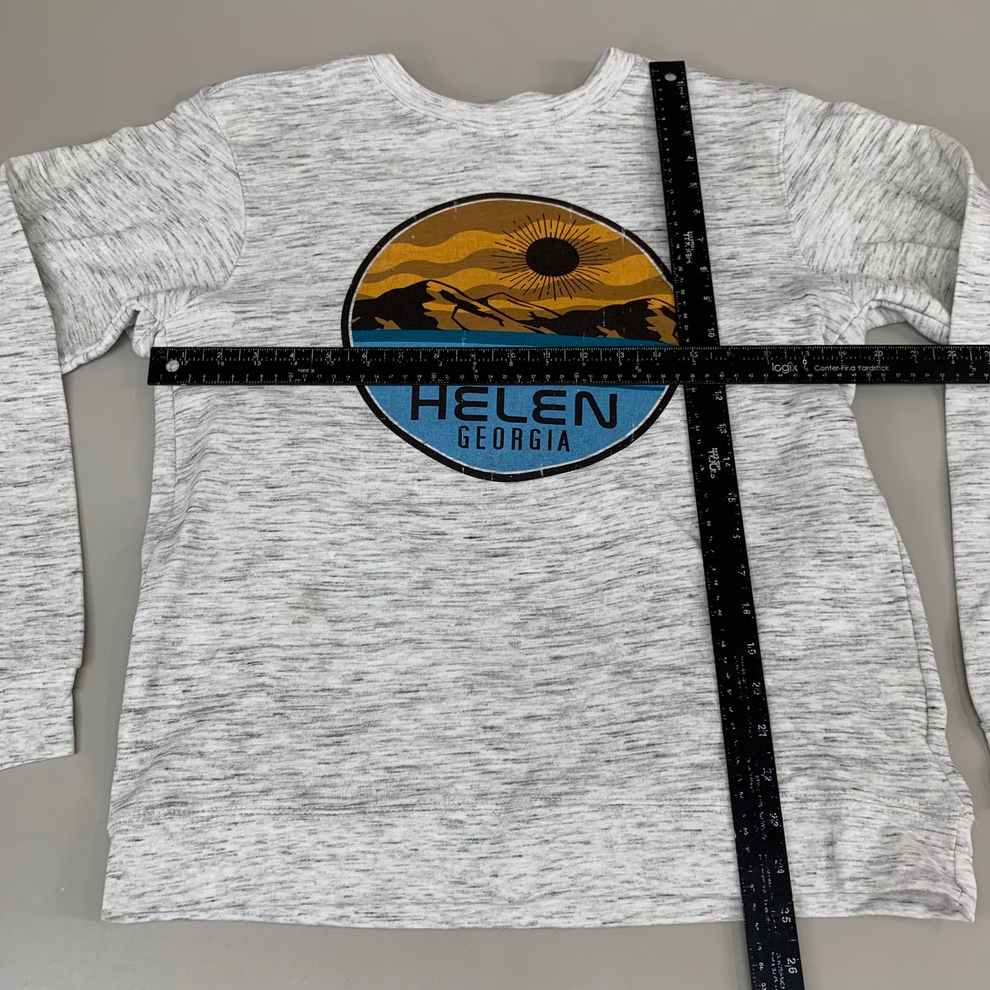LONEROCK Helen Georgia Crew Sweatshirt Sz Medium Grey/White