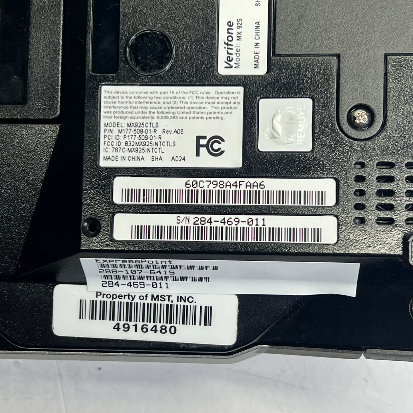 VERIFONE Credit Card Payment Terminal POS System Black MX925 MX900-02