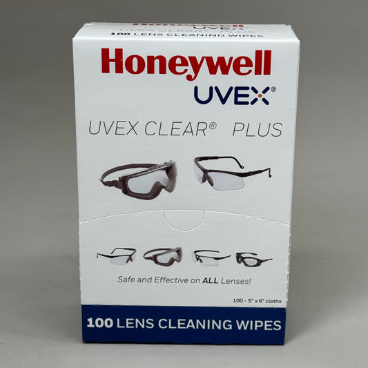 HONEYWELL UVEX (100 PACK) Clear Plus Lens Cleaning Wipes 5" x 6" S470