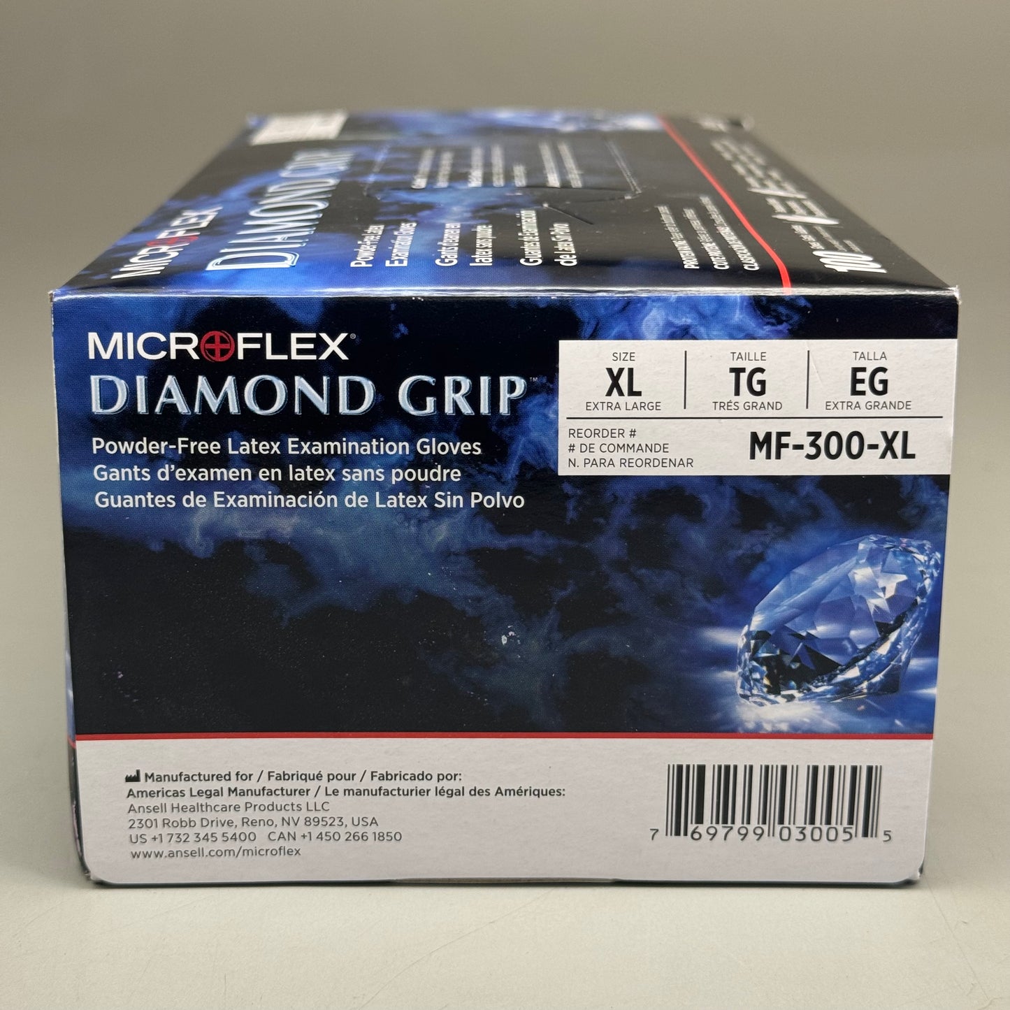 MICROFLEX (100 Pack) Diamond Grip Latex Disposable Gloves Size: XL MF-300-XL