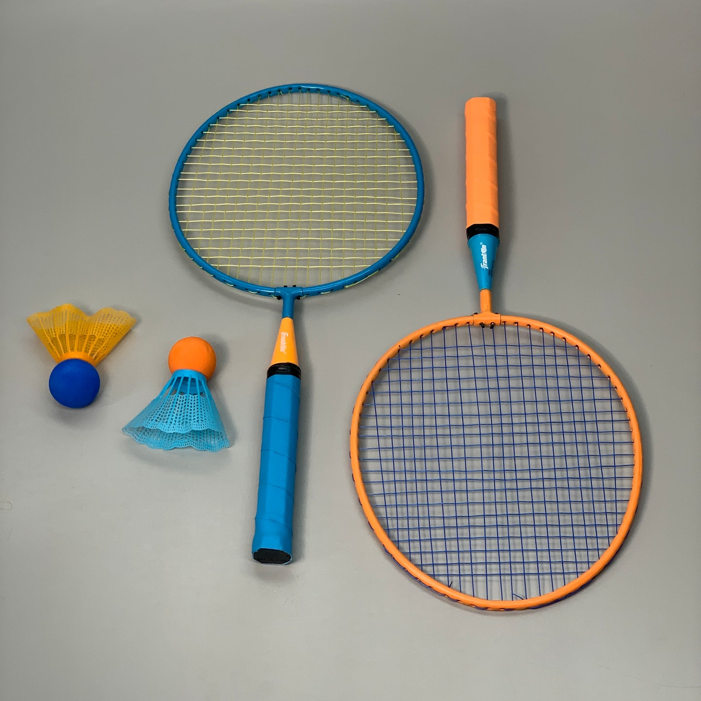 FRANKLIN (2 PACK, 4 Total Rackets) Smashminton Set of 2 Birdies 18 1/2" x 8" Orange/Blue 52608