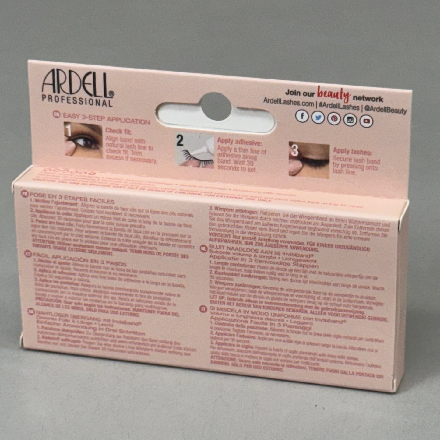 ARDELL (4 PACK, 1 PAIR EACH) Naked Natural Eye Lashes W/ Invisiband Black 420