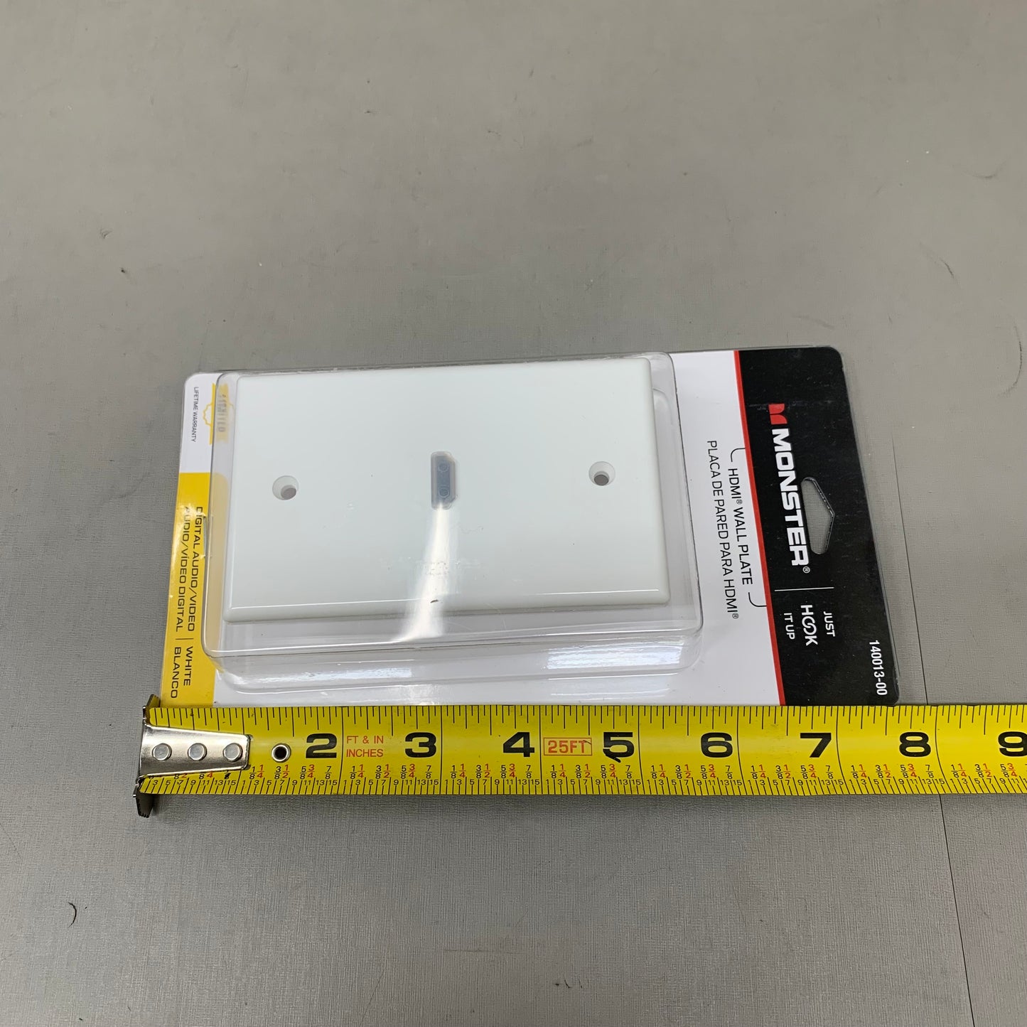 MONSTER Wall Flate Plate For HDMI 1.3"4.3"x7.8" White 140013-00