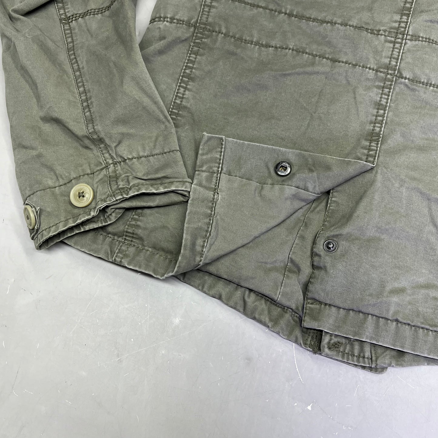 BRANDIT Military Jacket Vintage Cotton Inside & Out Men's Sz M Vintage Green