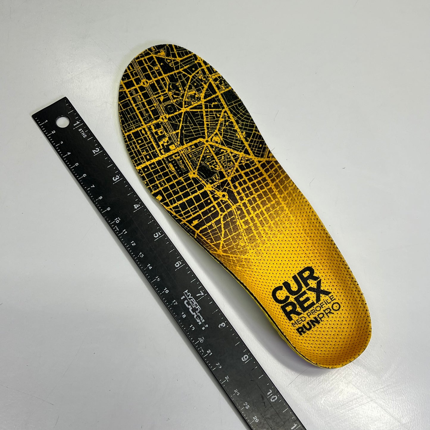 CURREX RunPro Comfort & Support Insole Mens Sz (M) 7-8.5 Black/Yellow 20123-18