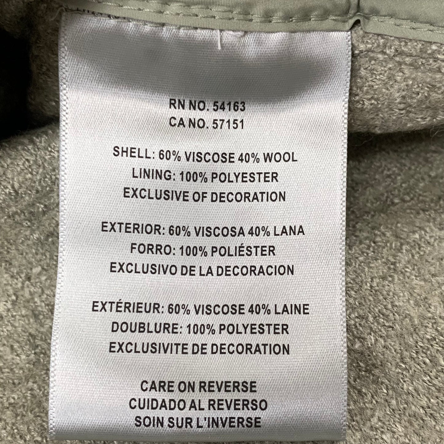 LEVI'S Front Button Cropped Jacket W/ Laydown Collar Women's Large Tea Green 595450040