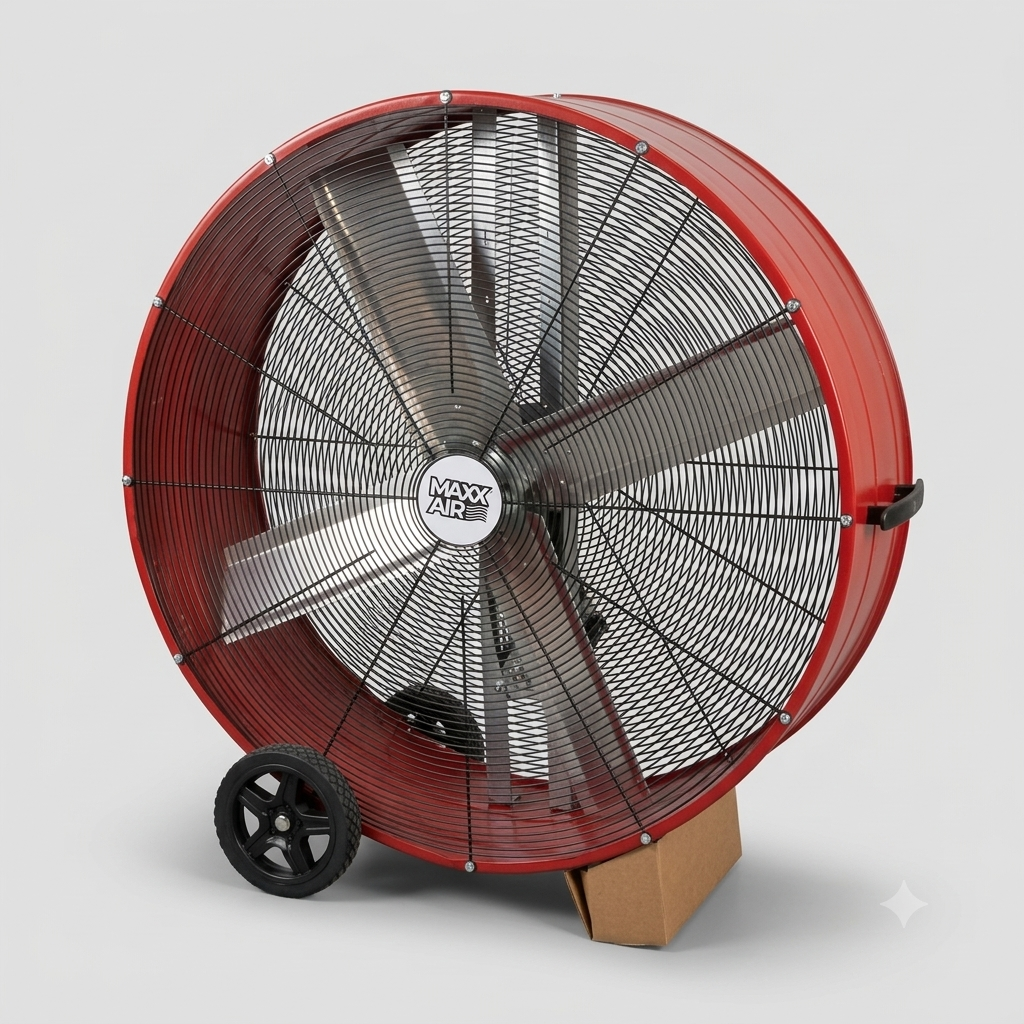 MAXX AIR 42" Industrial 2 Speed Belt Drive Portable Air Circulator - BF42BD RED