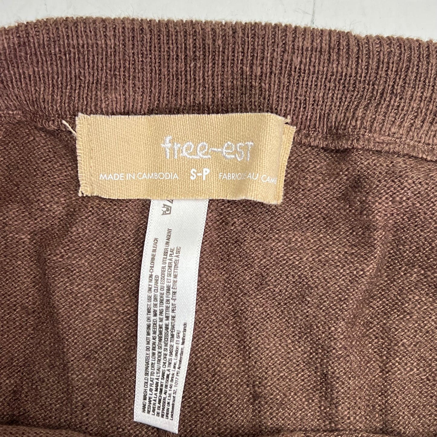 FREE PEOPLE Free Est Krista Cotton-linen Sweater Set  Women's Sz S Carafe