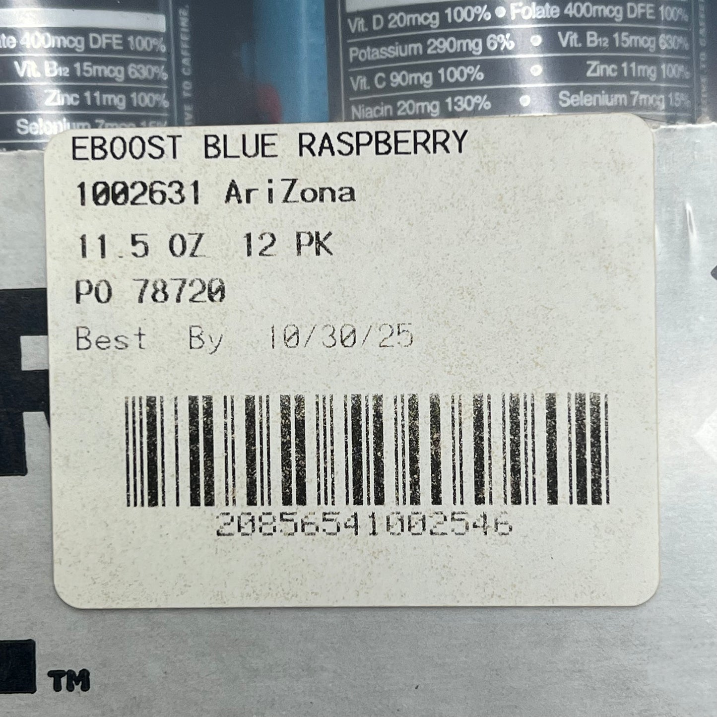 ZA@ EBOOST (12 PACK) Super Fuel Energy Drinks Sparkling Blue Raspberry 11.5 fl oz (10/25)