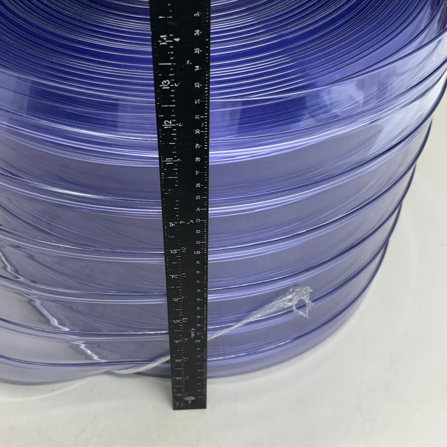 Bulk Roll Of Ribbed Flexible PVC Material 100' Blue Tint