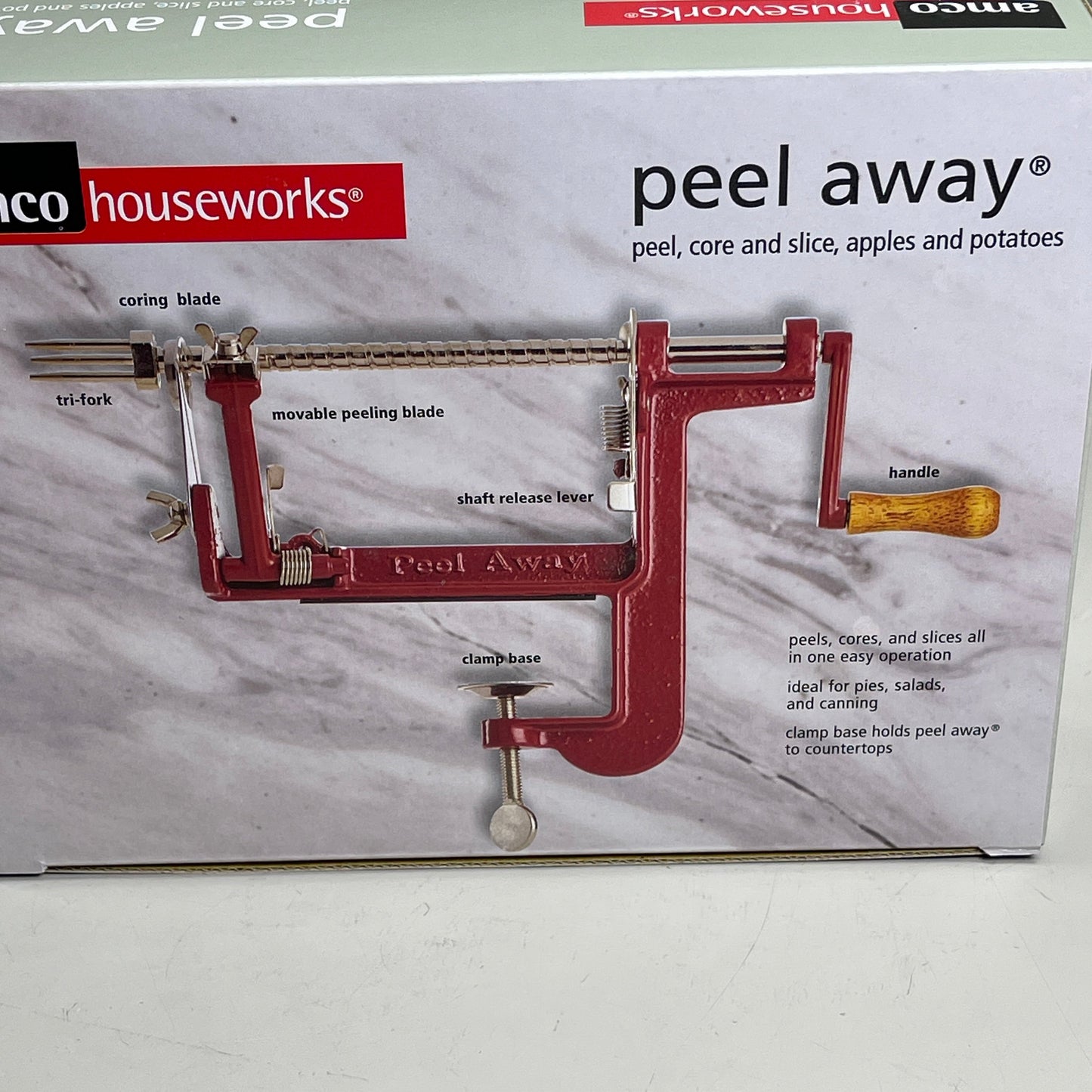 ZA@ AMCO Cast Iron Clamp Apple Peeler Corer Slicer Potatoes Red A501 628401 E