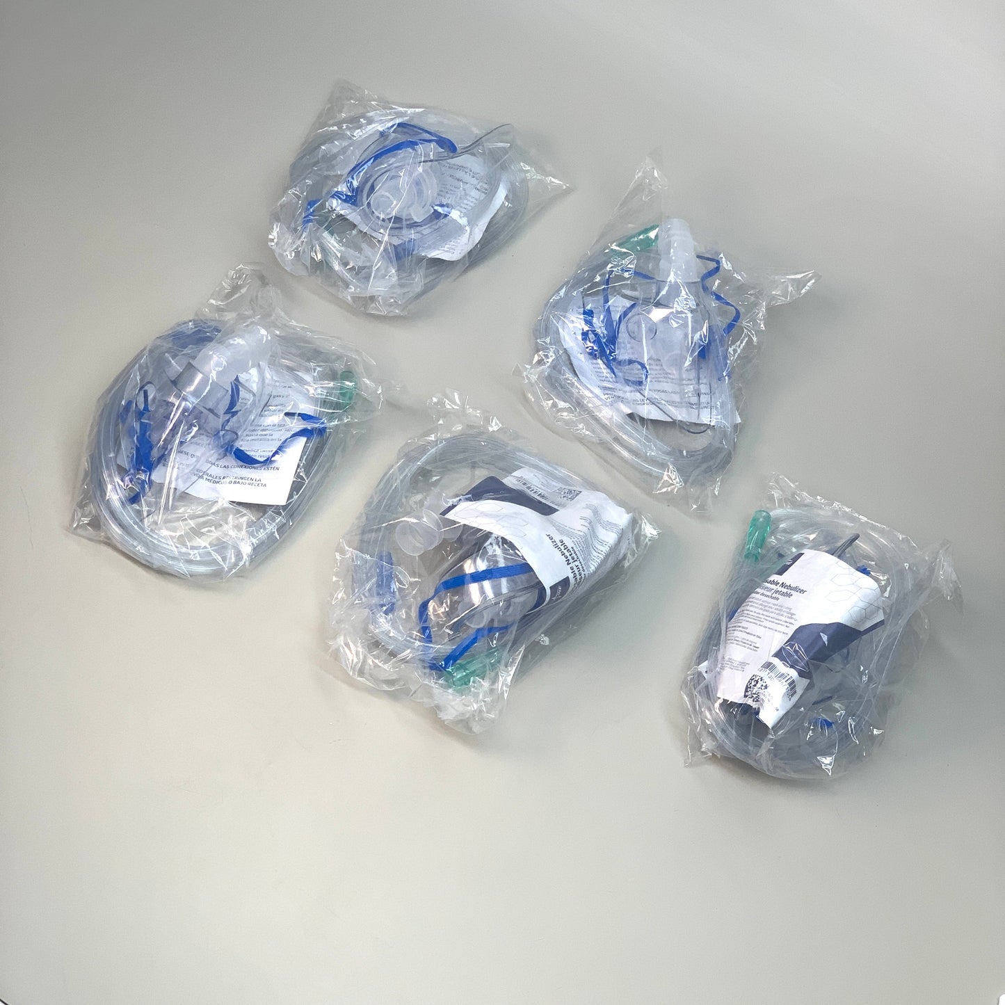 ZA@ MEDLINE Disposable Nebulizer With Mask (5-Pack) Adult Aerosol Mask and Tubing D