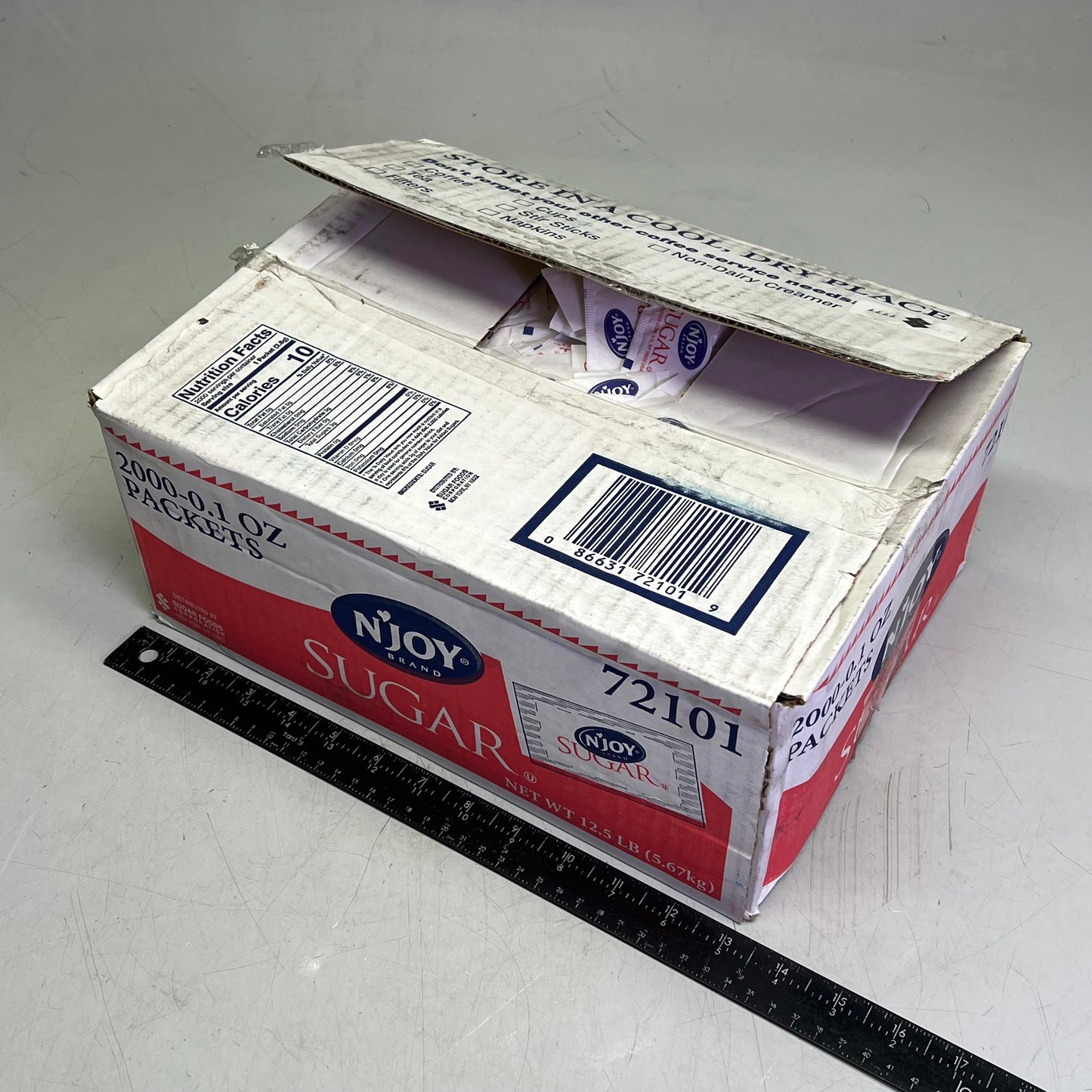 ZA@ ZA@ N'JOY (2000 PACK) Sugar Packets 2.8 G White (Slightly Damaged Box)