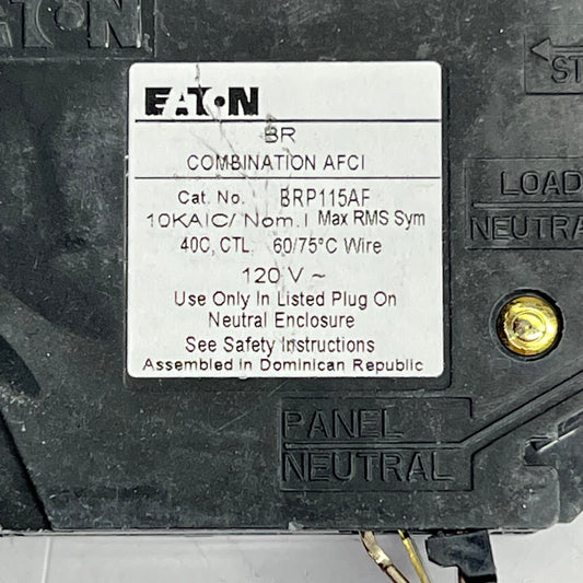 EATON Dual Function Circuit Breaker Plug-in Br Series 20A 1P 120V Black BRP120DF