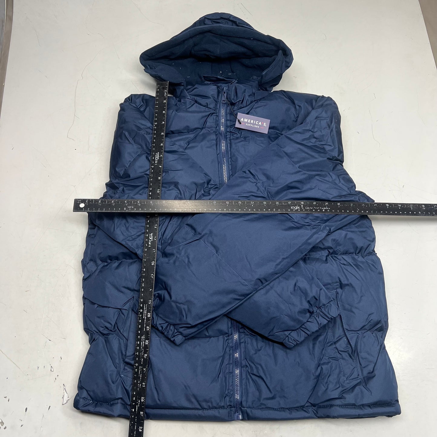 AMERICAS SUPPLIER Heavyweight Zip Up Coat Jacket Men's Sz M Navy Blue 2383077