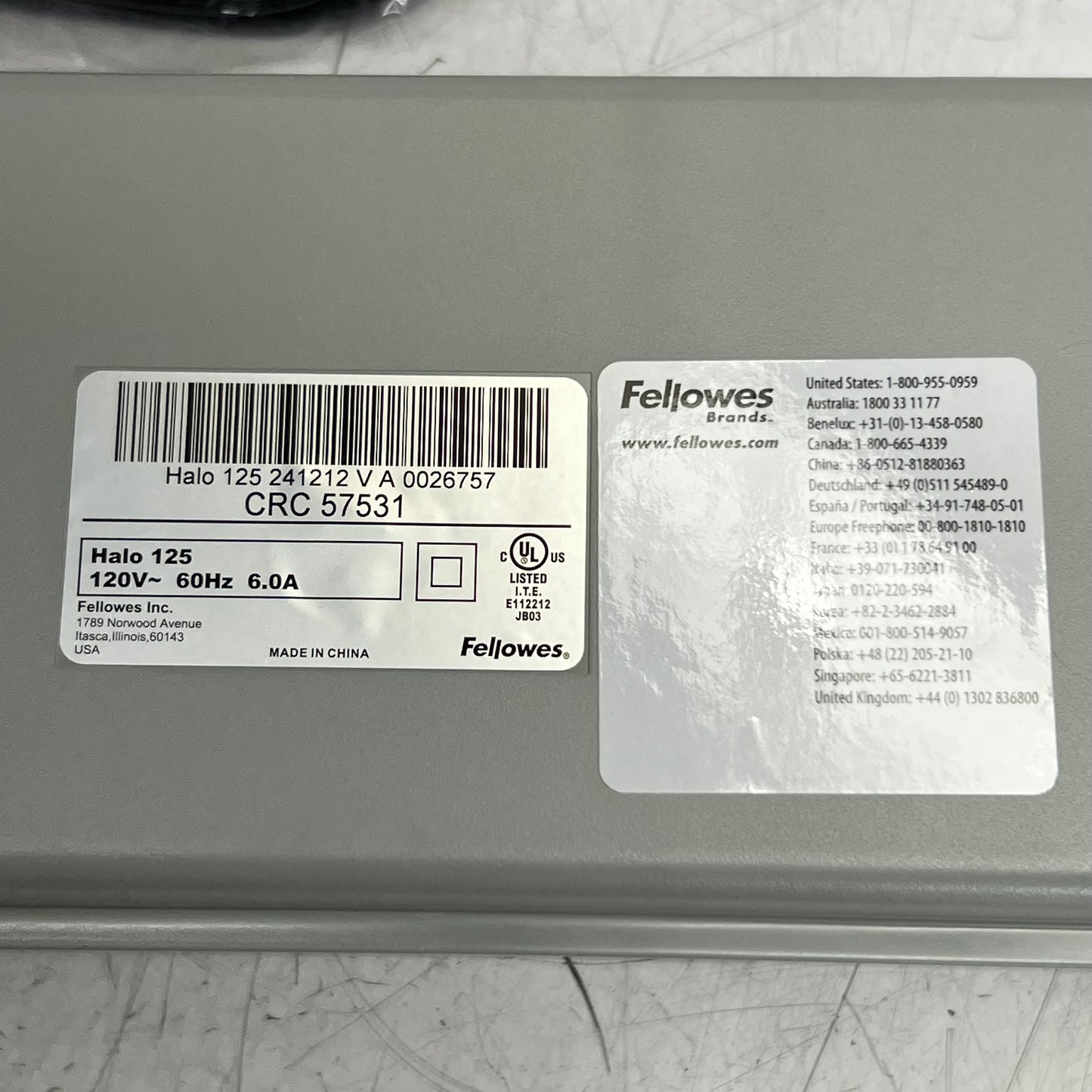 FELLOWES Halo 125 Laminator 16"L x 3.5"W x 2.5"H White CRC57531