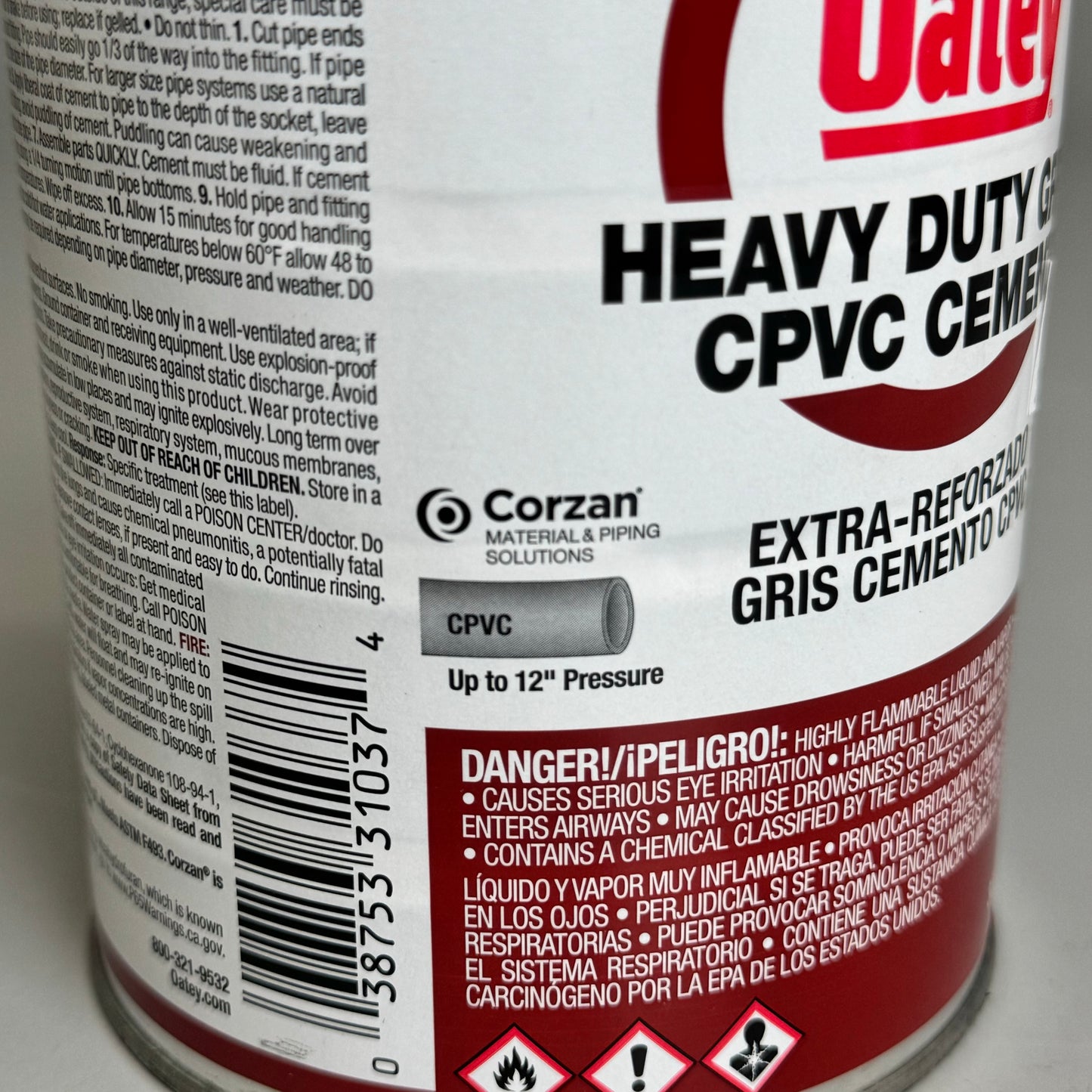 OATEY Brush In Can CPVC Cement Heavy Duty Gray 32 oz Model 31037